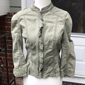 Decree Army Green Zip Up Light Summer Jacket